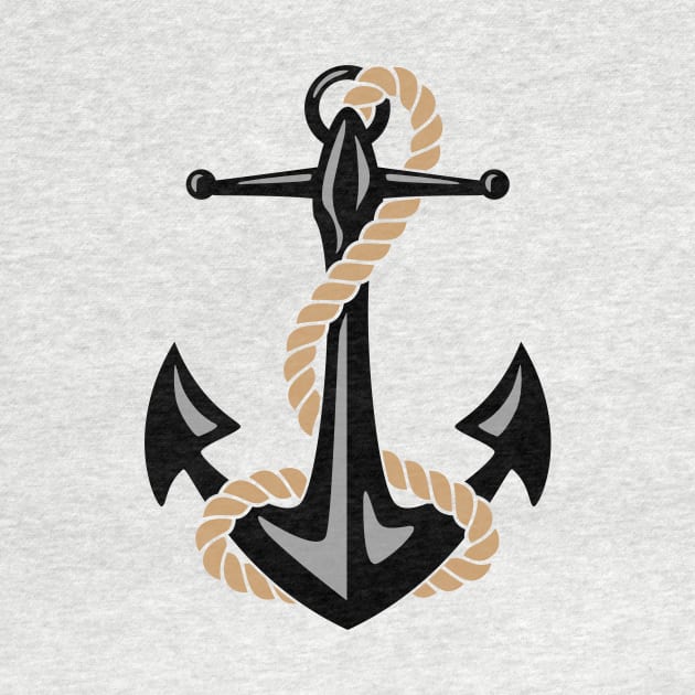 Classic Nautical Anchor and Rope Design by hobrath